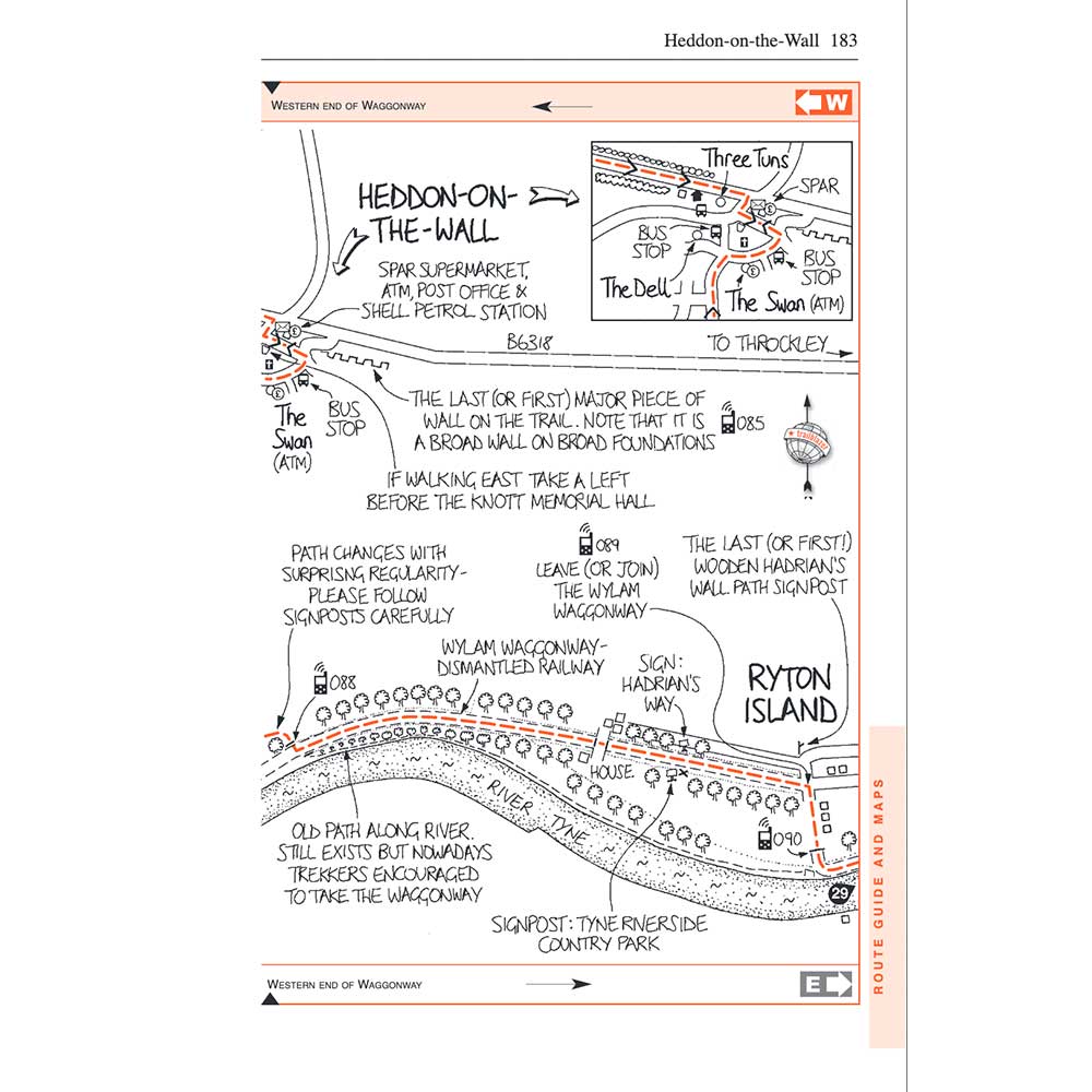 Hadrian's Wall Path Trailblazer guidebook Heddon map