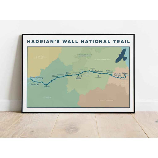 Hadrian's Wall Path art print multi colour