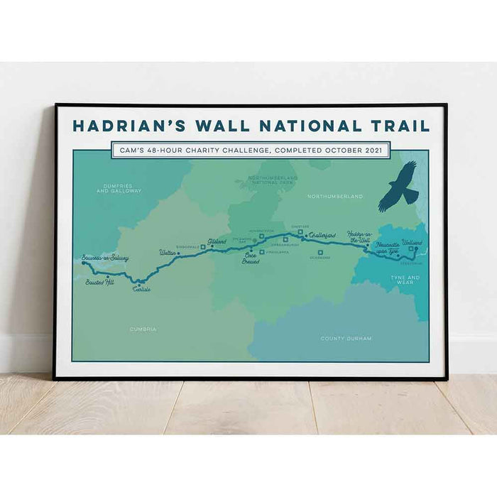 Hadrian's Wall Path personalised art print