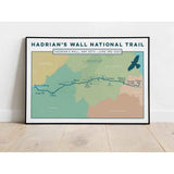 Hadrian's Wall Path personalised art print multi colour