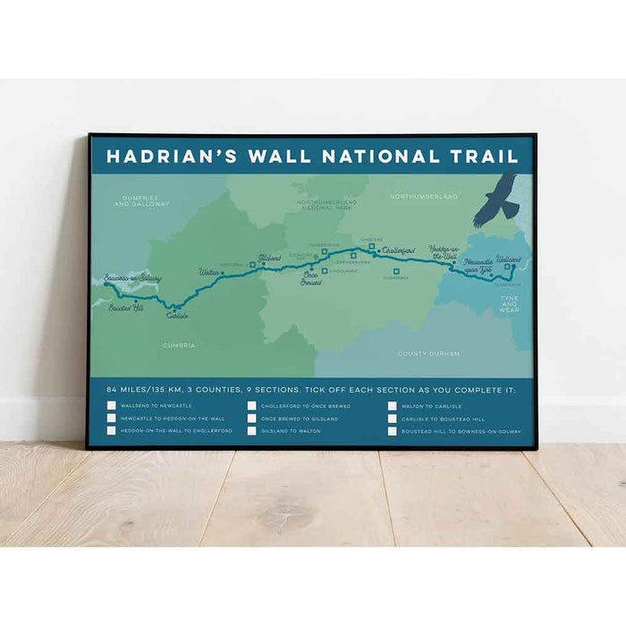 Hadrian's Wall Path tick box art print