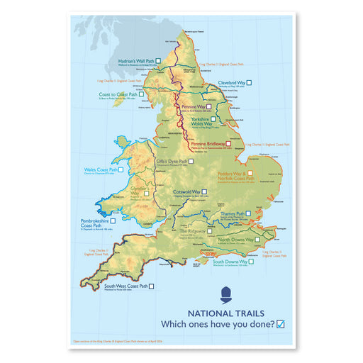 Poster showing the National Trails in England and Wales