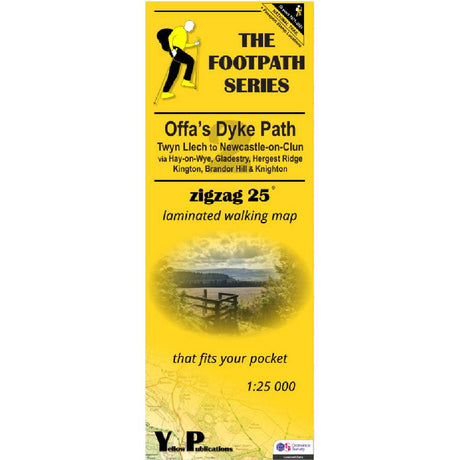 Yellow map cover of Offa's Dyke Path Map 2 Twyn Llech to Newcastle-on-Clun
