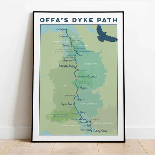 Offa's Dyke Path art print blue