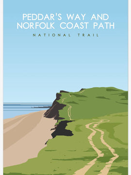 Peddars Way and Norfolk Coast Path National Trail Poster - a Trail to Remember