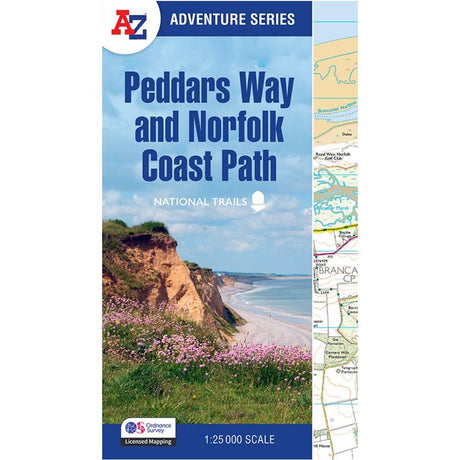 Peddars Way Norfolk Coast Path map - ordnance survey mapping 