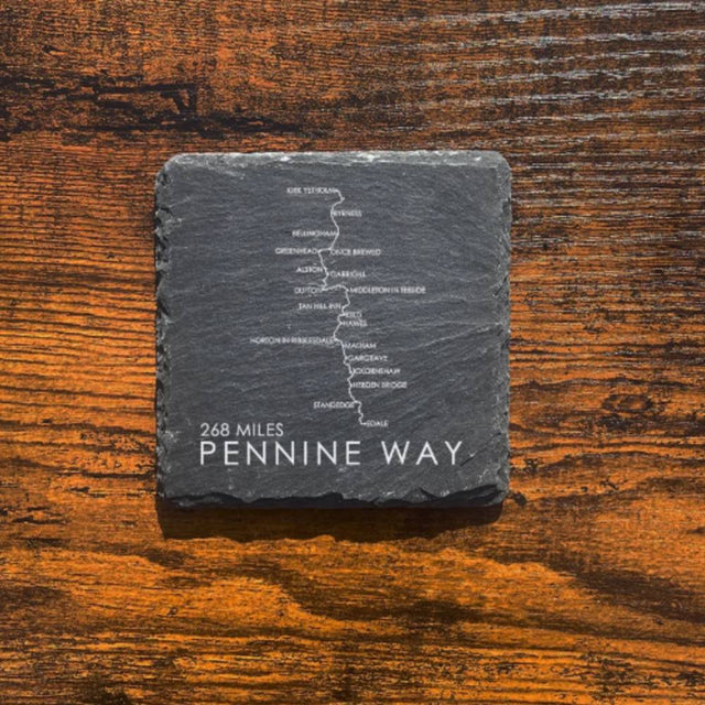 Pennine Way etched slate coaster