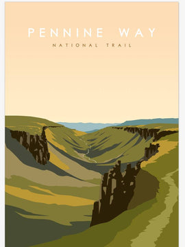 Pennine Way National Trail Poster - a Trail to Remember