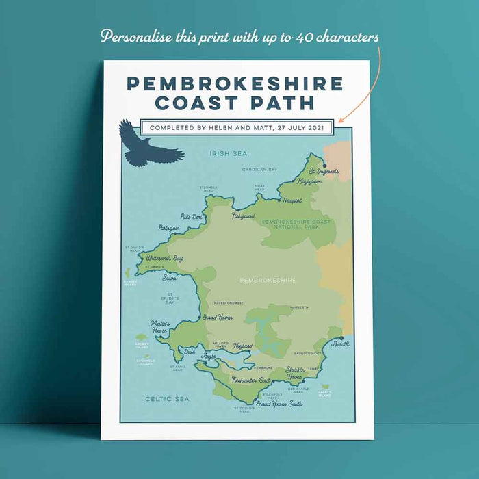 Pembrokeshire Coast Path personalised art print