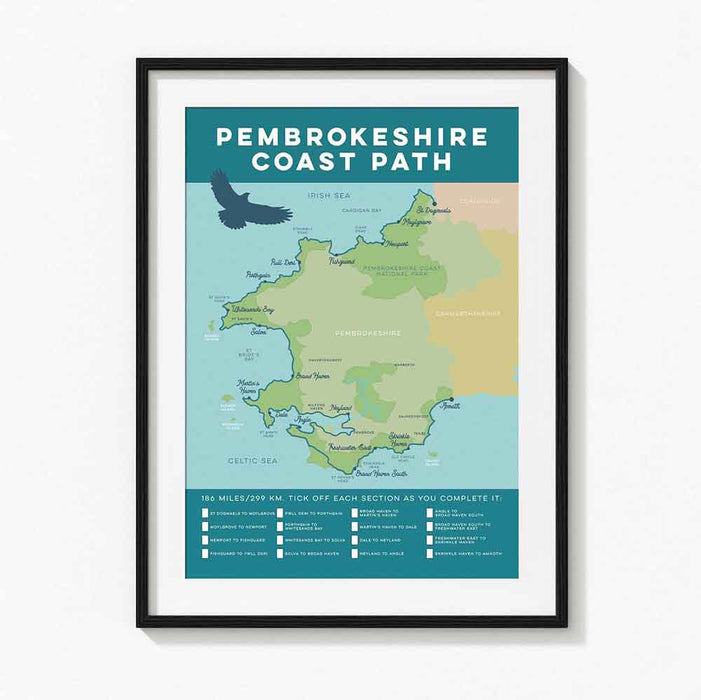 Pembrokeshire Coast Path tick box art print