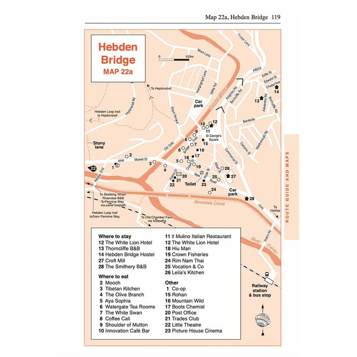 Pennine Way Trailblazer Hebden Bridge map