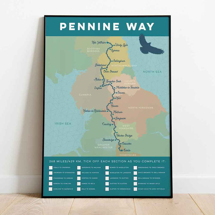 Pennine Way tick box art print