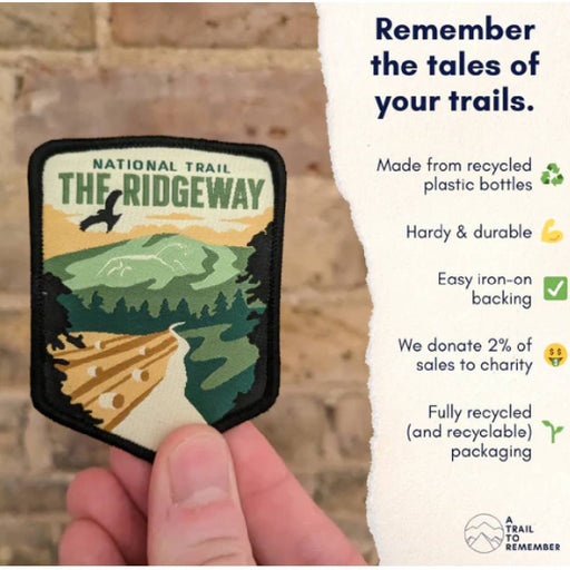 The Ridgeway woven patch badge - A Trail to Remember at The Trails hop 