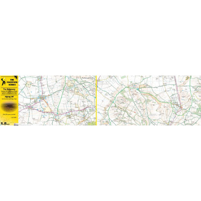 The Ridgeway easy to read Zigzag map 1 - Overton to Segsbury Hill inside front. The Trails Shop.