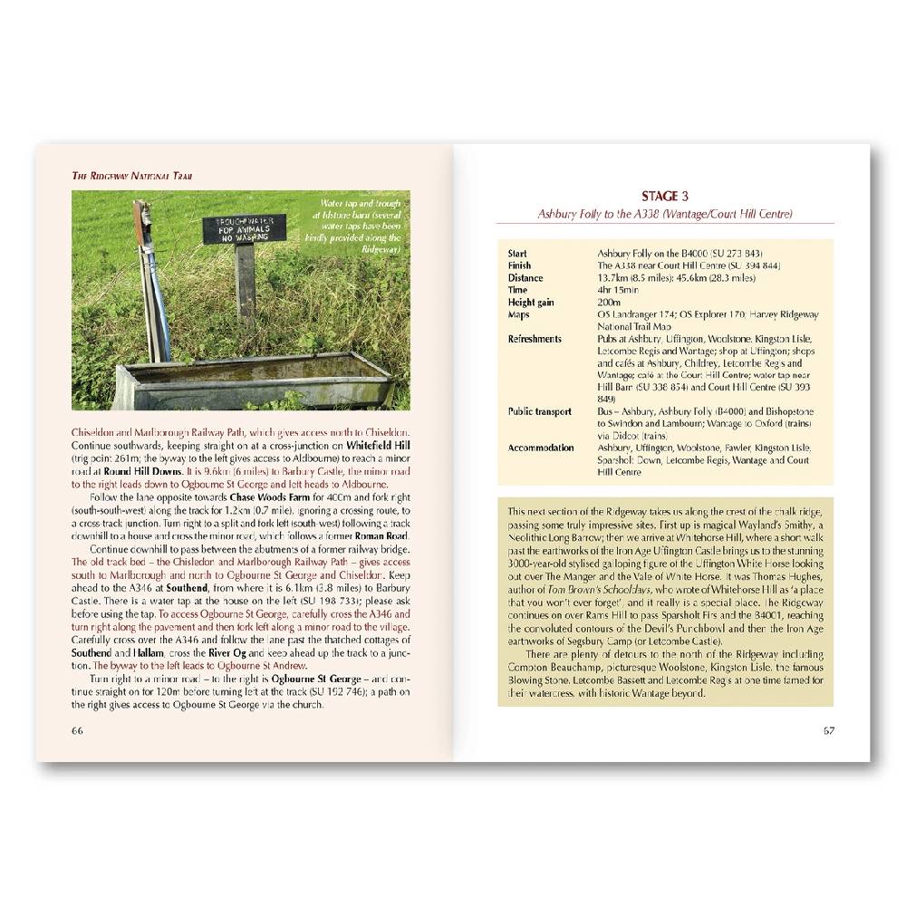 Inside page of The Ridgeway guidebook