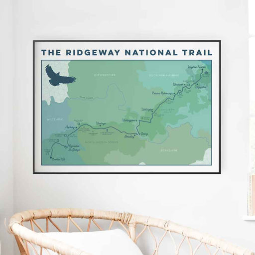 The Ridgeway National Trail art print blue