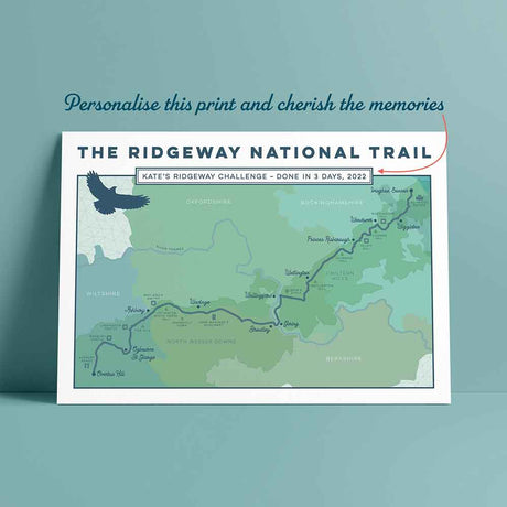 The Ridgeway personalised art print blue