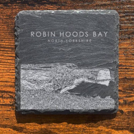 Robin Hoods Bay slate coaster - The Trails Shop