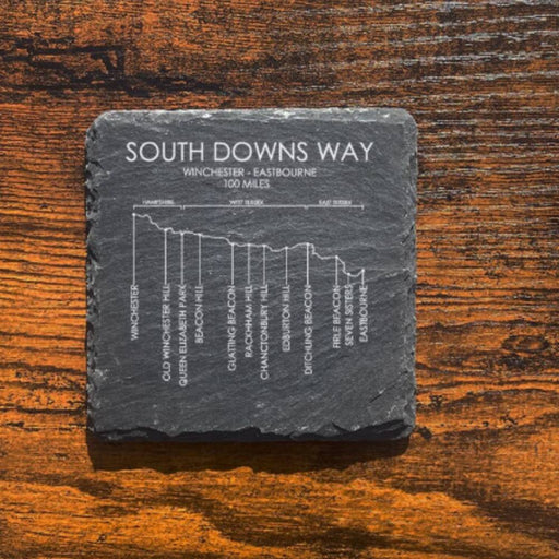 South Downs Way s;ate etched coaster