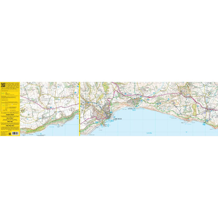 South West Coast Path easy-read map - zigzag 18 - Sidmouth to Seatown inside back. The Trails Shop.