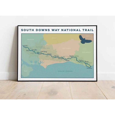 South Downs Way National Trail art print multi