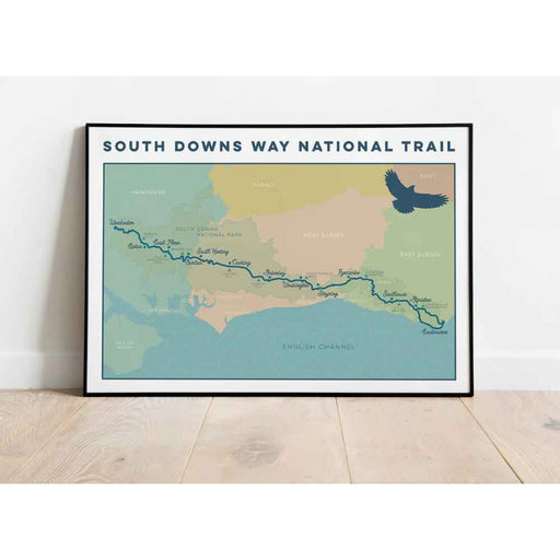 South Downs Way National Trail art print multi