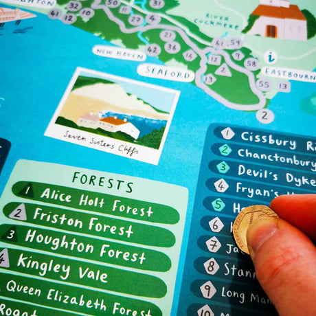 South Downs Way Scratch Map Seven Sisters