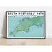 South West Coast Path personalised print blue