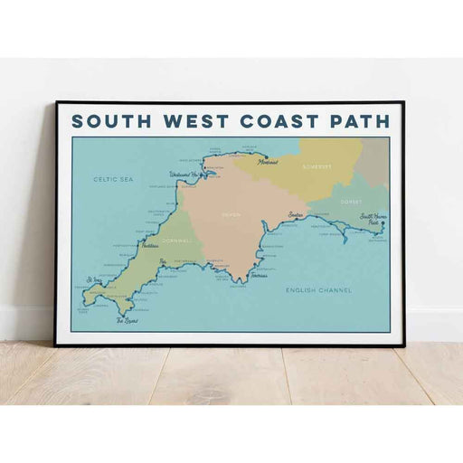South West Coast Path National Trail art print multi