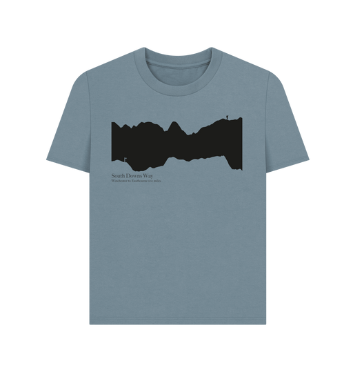 Stone Blue Printed T-shirt Front