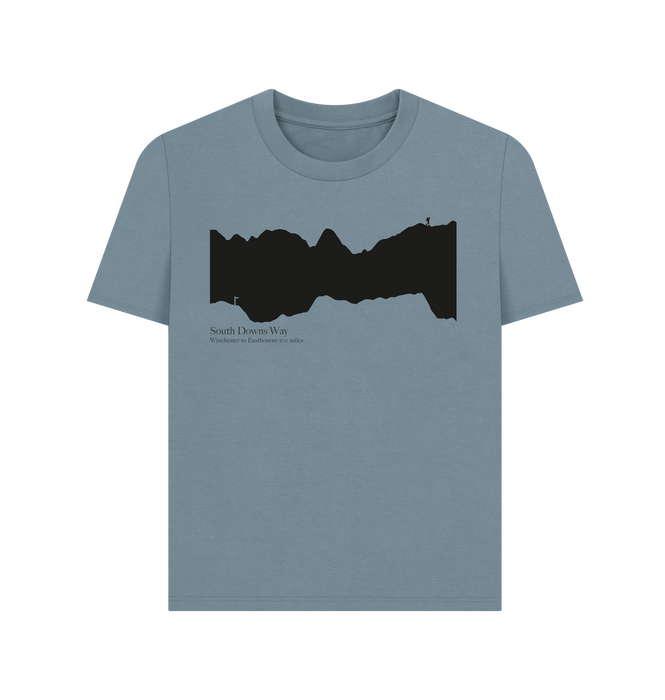 Stone Blue Printed T-shirt Front