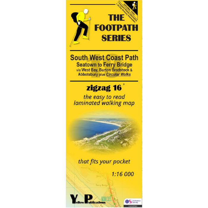 Yellow map cover of the South West Coast Path map 19 Seatown to Ferry Bridge.