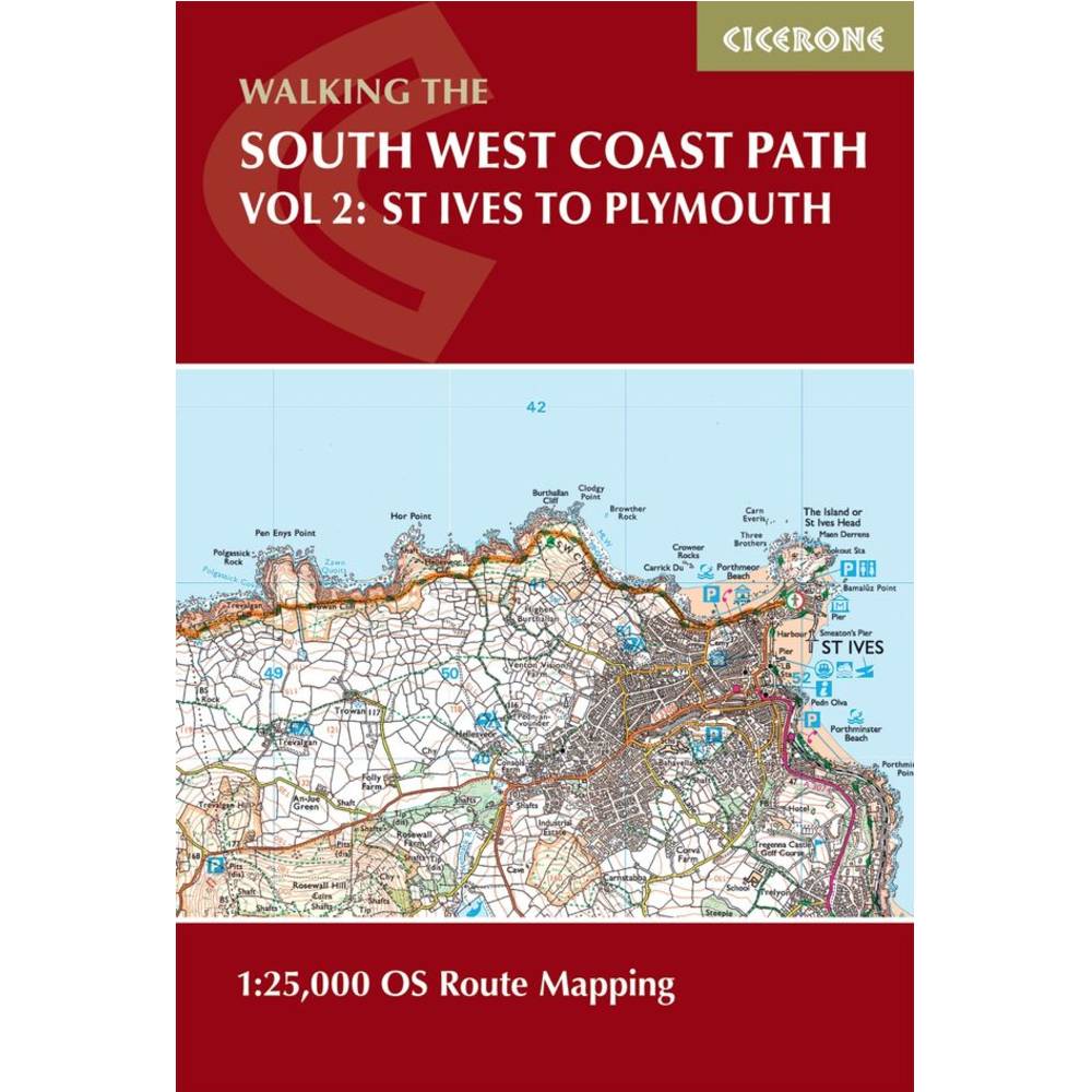 Map book cover of 'Walking the South West Coast Path Vol 2: St Ives to Plymouth' by Cicerone