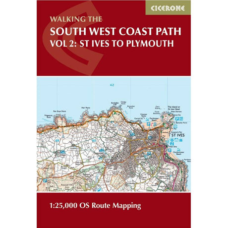 Map book cover of 'Walking the South West Coast Path Vol 2: St Ives to Plymouth' by Cicerone
