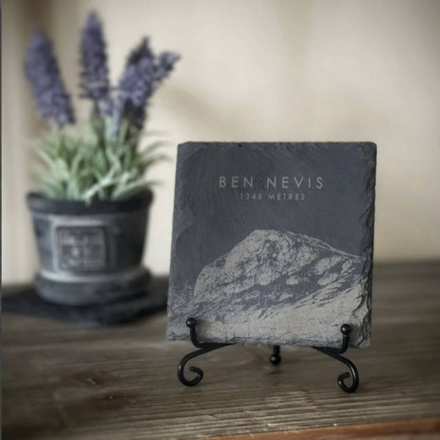 Stand for etched slate coaster