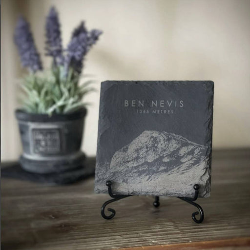 Stand for etched slate coaster