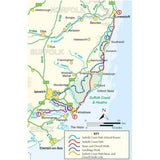 Map of Suffolk showing the three walks