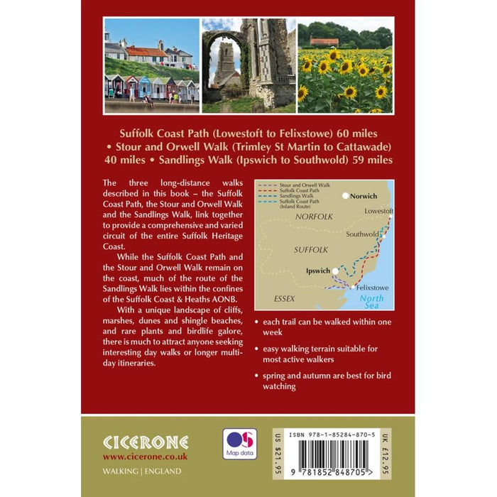 Back cover of Suffolk Coast an heaths Walks