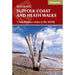 Book cover of 'Suffolk Coast and Heath Walks' with a beach scene and Cicerone branding.