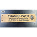 Wooden sign for Thames Path Public Footpath 
