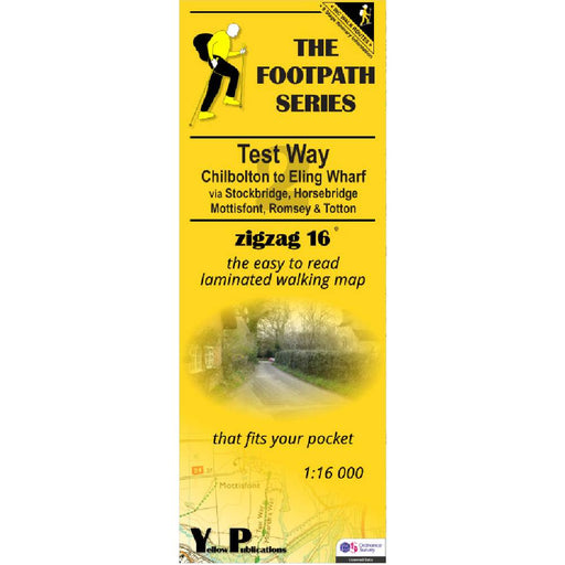 Yellow walking map for the Test Way - map 2 