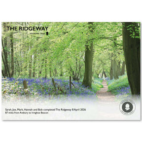 The Ridgeway National Trail completion certificate from The Trails Shop