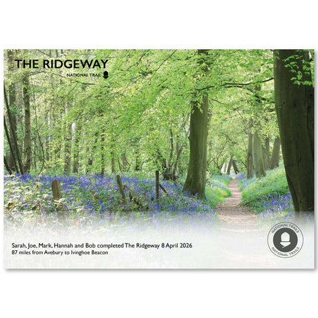 The Ridgeway National Trail completion certificate from The Trails Shop