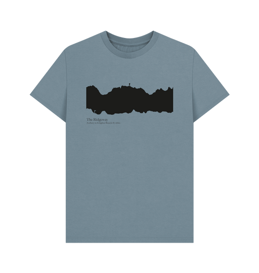 Stone Blue Printed T-shirt Front