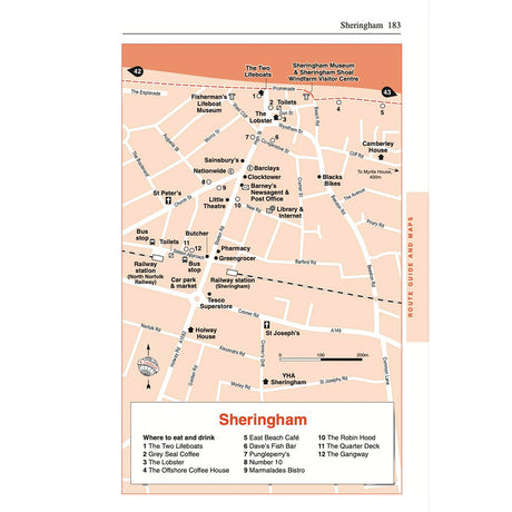Map of Sheringham from Norfolk Coast Path & Peddars Way Trailblazer 