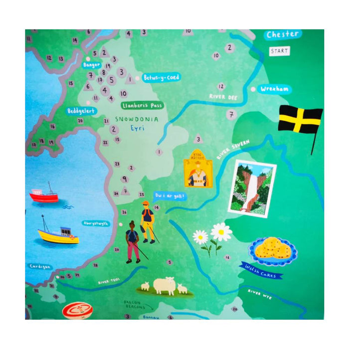 Wales Coast Path Outdoor Scratch Map - The Trails Shop 