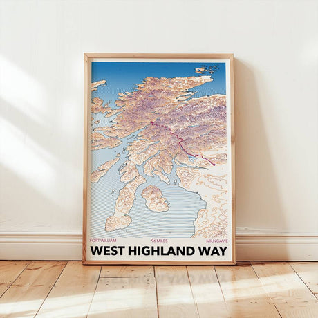 West Highland Way contours print - framed 