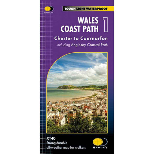 Wales Coast Path 1 Harvey Map Chester to Caenarfon including Anglesey Coastal Path