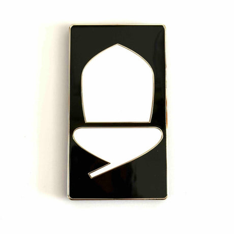 Black and white National Trail logo acorn fridge magnet