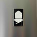 Black and white National Trail logo acorn fridge magnet